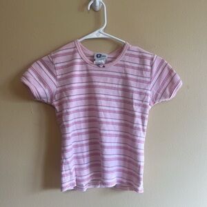 The original Arizona Jeans Company pink striped baby tee size 10-12 fits S